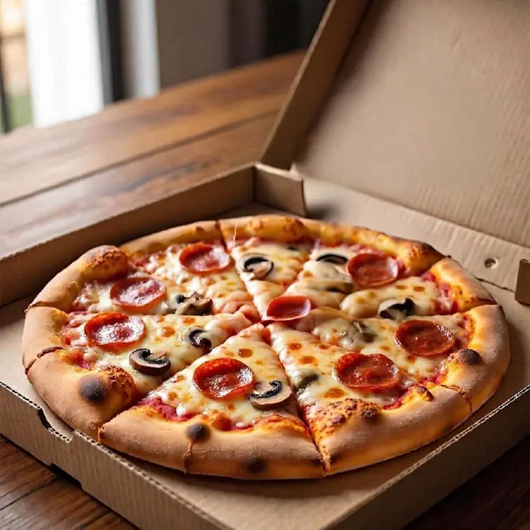 Рисунок пиццы в открытой коробке